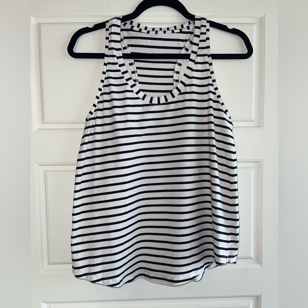 Lululemon Black and White Stripe Love Tank Size 10
